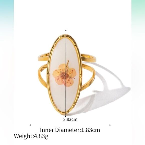 18k gold plated Vintage Blossom Oval Ring! Brand new! - Picture 4 of 7